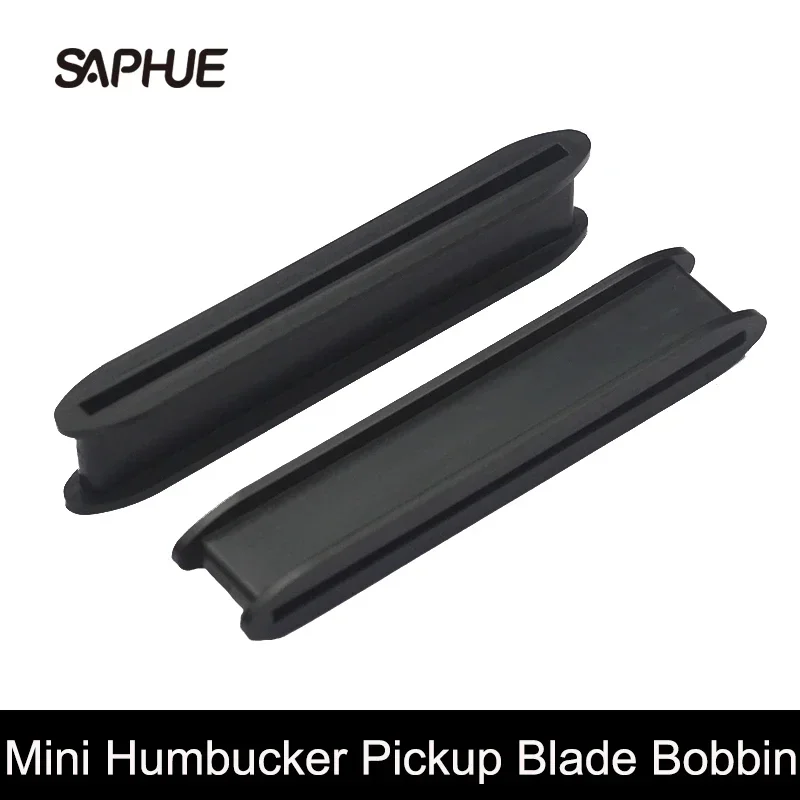 4Pcs Pickup Bobbin Spike Shape Blade Style Bobbin Mini Humbucker 65x7.8 Slug Dual Coil Pickup Black
