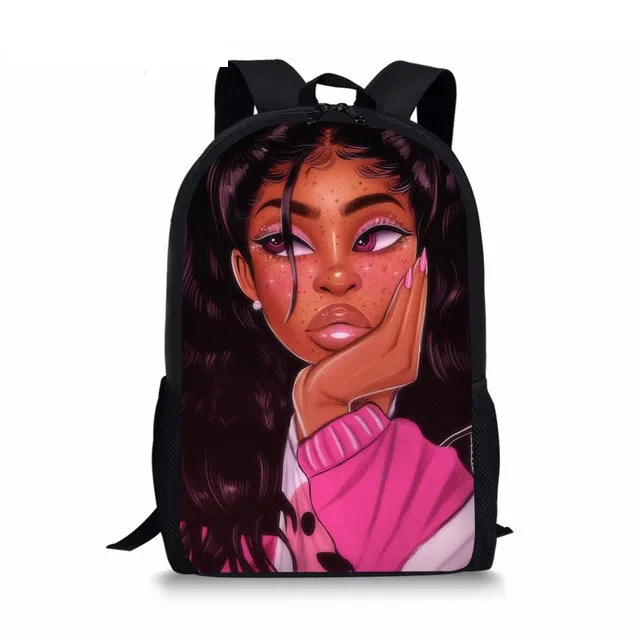 Black Afro Girl Magic Book Bags African School Bag For Girls Kids Elementary Children American Stylish MultiPurpose Backpacks