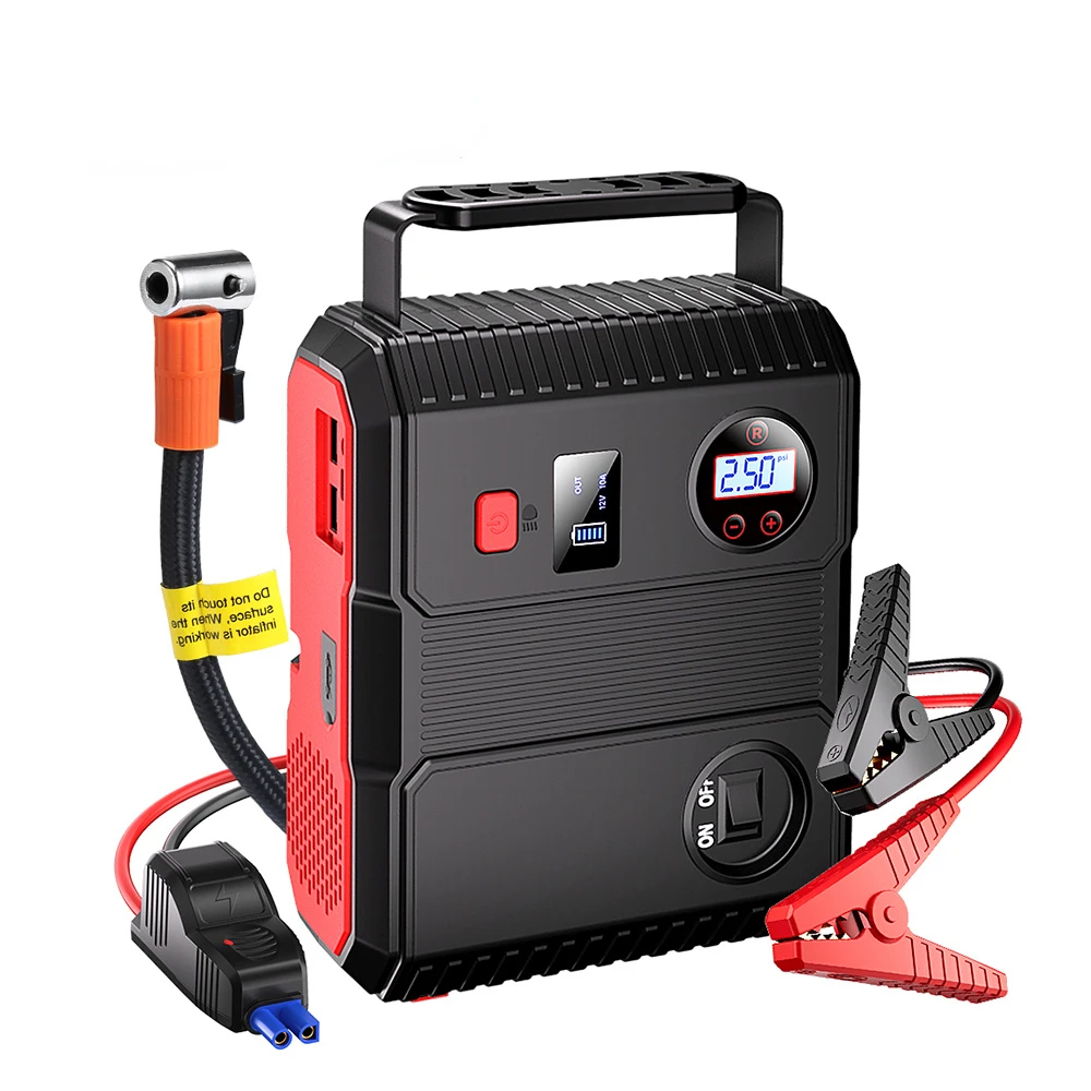 Portable Car Charger Jump Starter Power Bank High Car Jump Starter 12V Portable Car Battery Jump Starter With Air Compressor