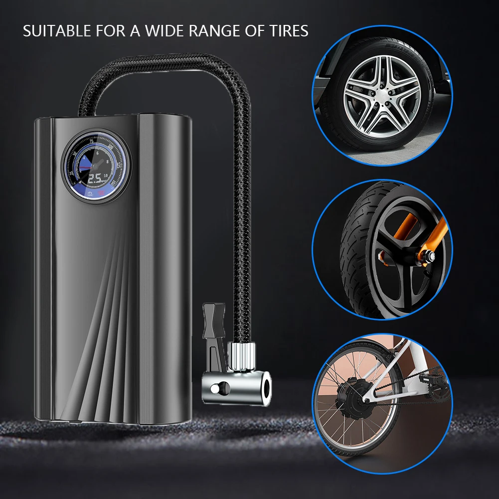 Car Air Compressor 120W 12V Car Air Pump Portable Tyre Inflator Electric Motorcycle Pump For Car Motorcycles Bike Inflatable