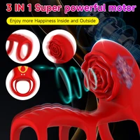 App Fernbedienung vibrierende Penis Ring Penis Ärmel Rose Klitoris Stimulator Verzögerung Penis Ringe Vibrator Sexspielzeug für Männer Paare 2