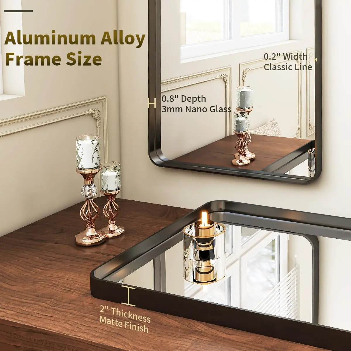 Full Length Mirror, 24"x71" Black Deep Framed Floor Mirror Wall Mounted Mirror Dressing Home Decor for Bedroom Bathroom L