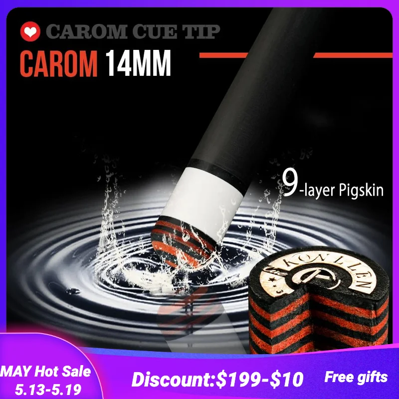 

KONLLEN Carom Tip 3C PLUS PRO-Tip 3 Cushion Carom Cue наконечники для бильярдного кия 14 мм Free Cue профессиональные аксессуары для бильярда