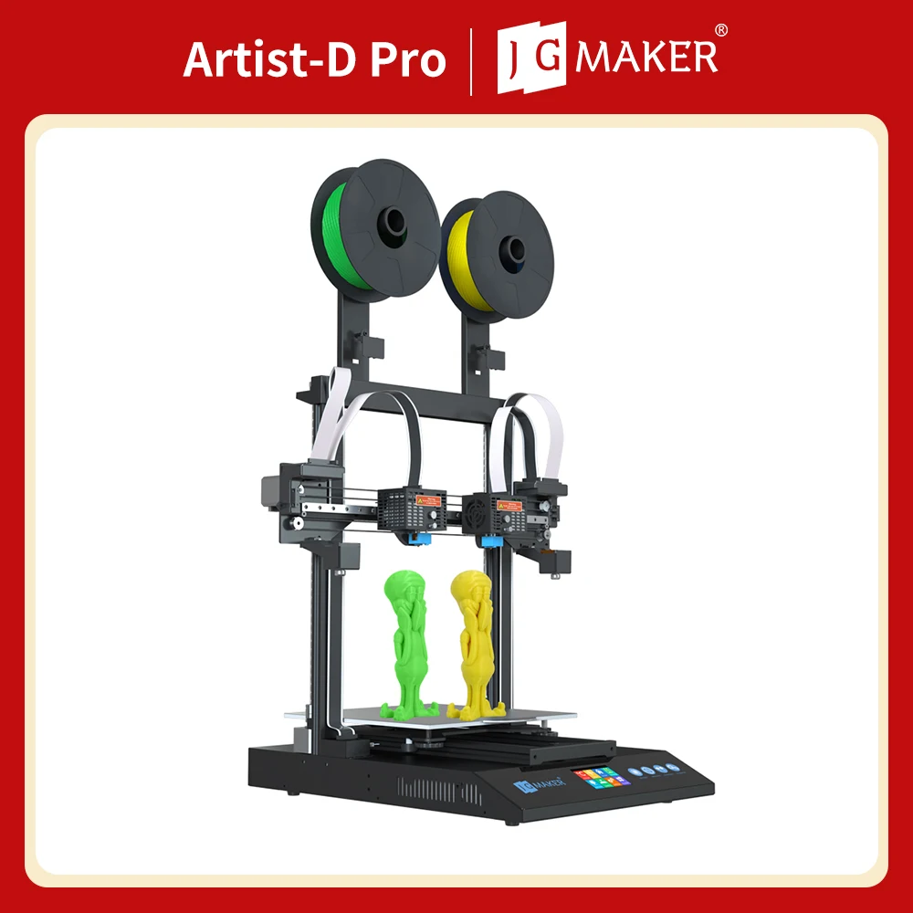 JGMAKER Artist D Pro 3D Printer Independent Dual Direct Drive Extruder TMC2209 Slient Drive Support PLA TPU PETG PVA