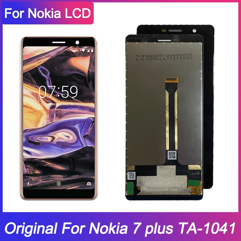 Оригинальный ЖК-дисплей для Nokia 7 Plus сенсорная панель дигитайзер TA-1062 замена