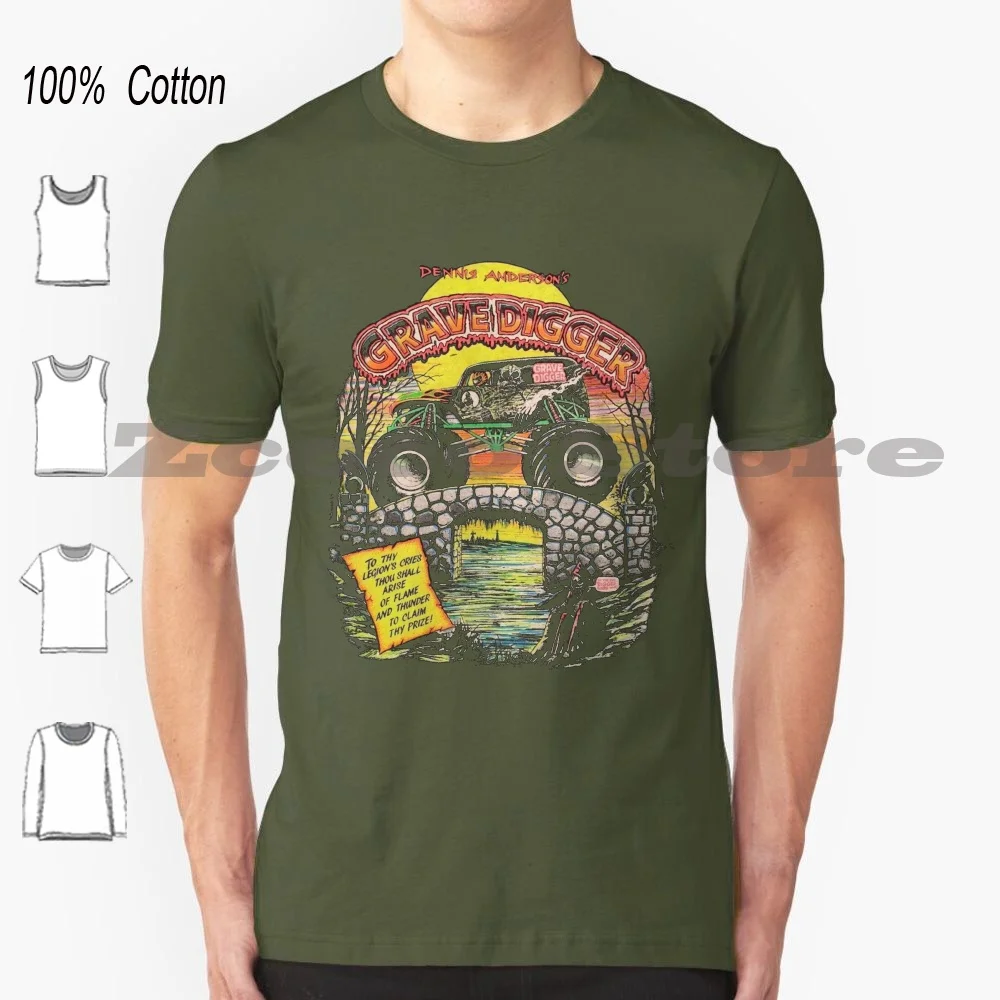 Grave Digger Dennis Anderson Jam T-Shirt 100% Cotone Uomo Donna Modello Personalizzato Grave Digger Monster Grave Monster Jam