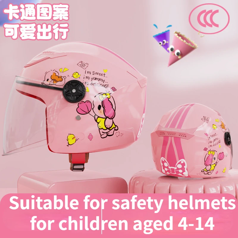

Electric Motorcycle Cartoon Children's Helmet Winter Warmth for Children Safety Helmet for Boys and Girls