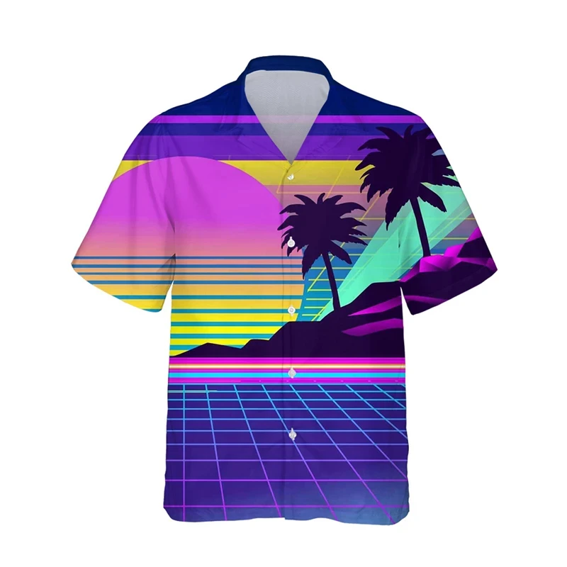 thumbnail image 1 of Camisas hawaianas de moda para hombre, camisas casuales de manga corta con botones hacia abajo para hombre, blusa de verano con estampado 3D, ropa de calle, 1 of 5