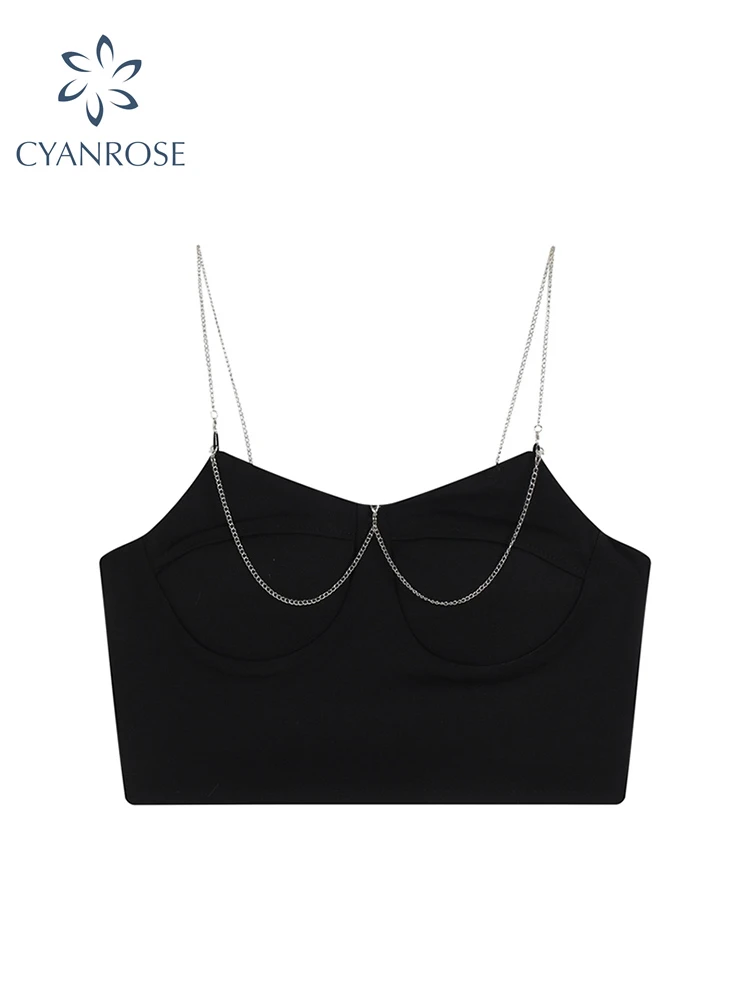 black camisole 2022 Summer Women's Crop Top Y2k Korean Style Black Sexy Tank Tops Female Sweet  Backless Gothic Top Party Club Vintage Camisole jockey camisole
