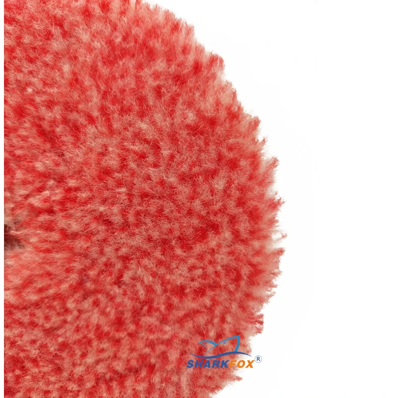 Sharkfox 5"(125mm)/6"(150mm) Red Heavy Cutting Wool Polishing Pad Long Wool ing Polish Pad for Car Polishing