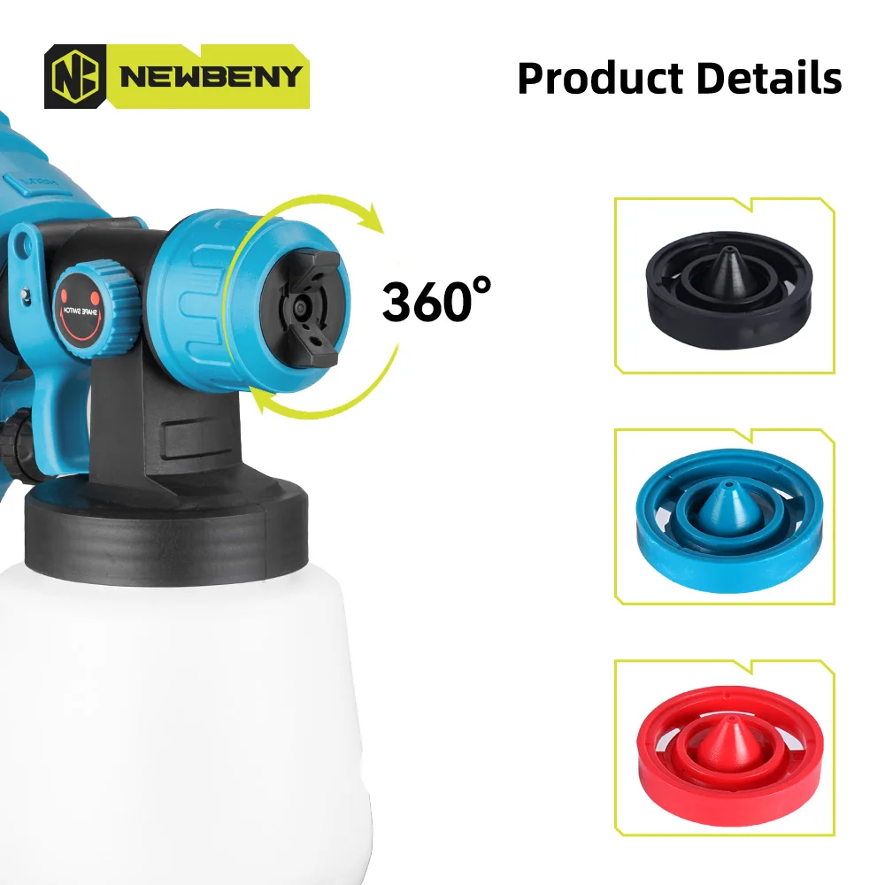 귯ø  ̰ HVLP  Ʈ й, ŰŸ 18V ͸ ڵ  ƿ   귯, 1000ml