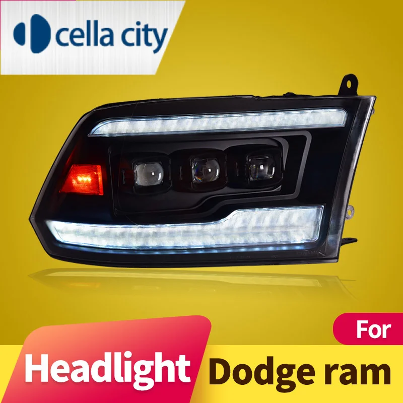 

Suitable for Dodge Ram headlight assembly 2009-2018 modified LED daytime running lights LED turn signals LED lens headlights