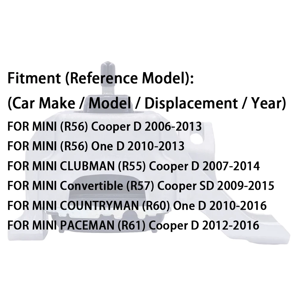 For MINI PACEMAN COUNTRYMAN CLUBMAN R55 R56 R57 R60 R61 Engine Mount 22116779805 2007-2014 Bracket Support Accessories