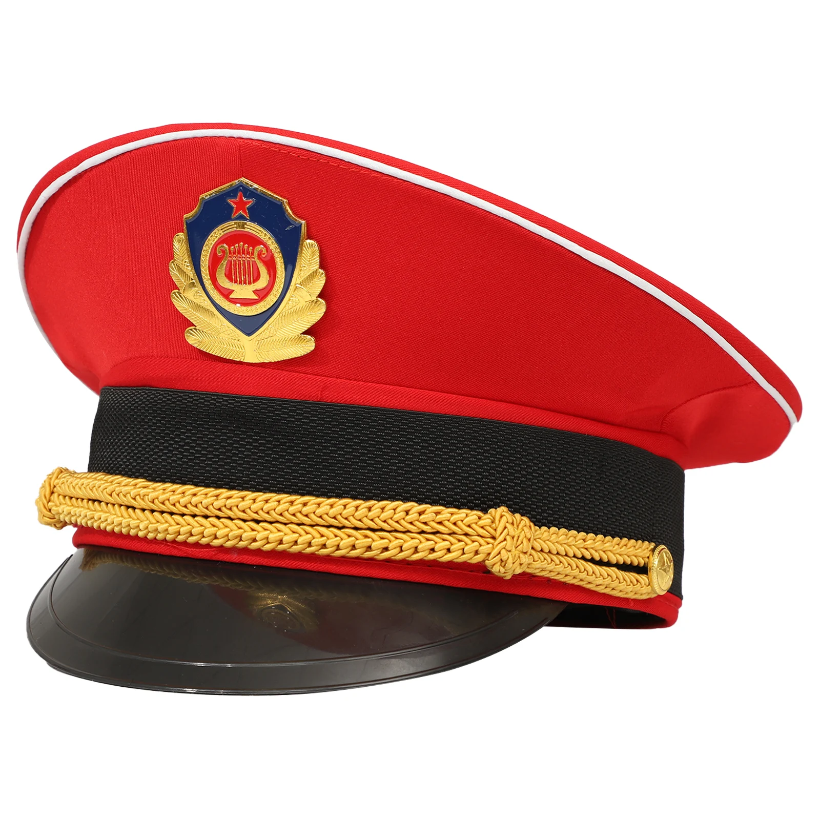 Adult kid leather flat cap costume hat for military performance