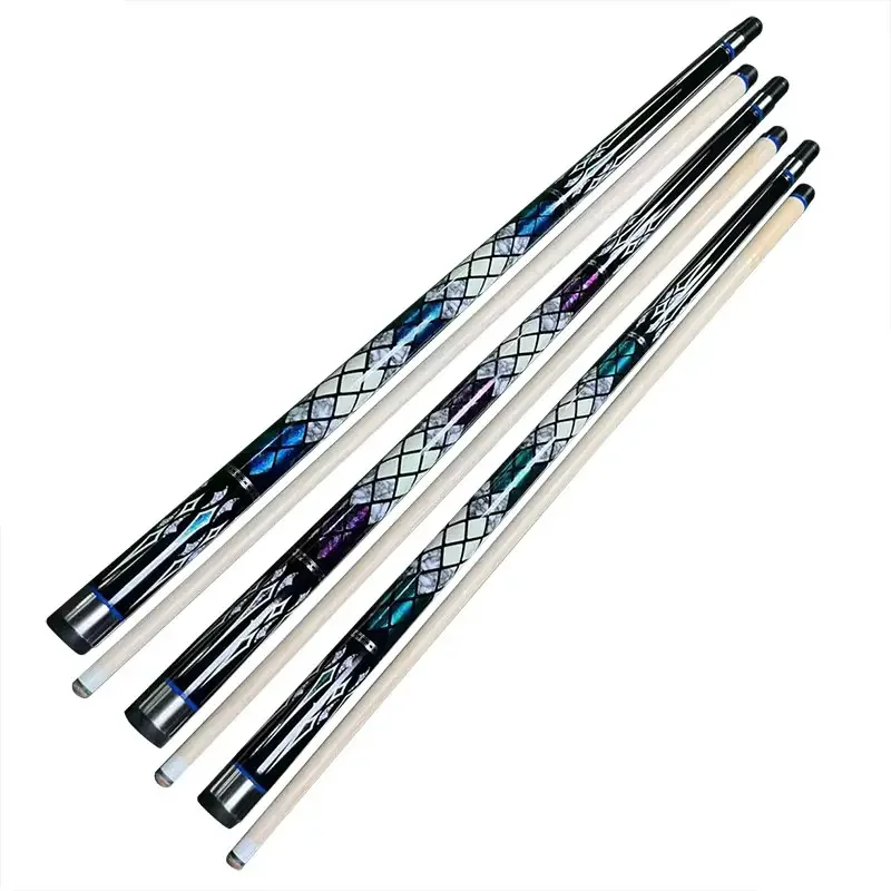 Billiards Cue Maple Shaft Stainless Steel Joint 1/2-PC 12.5 mm Tip