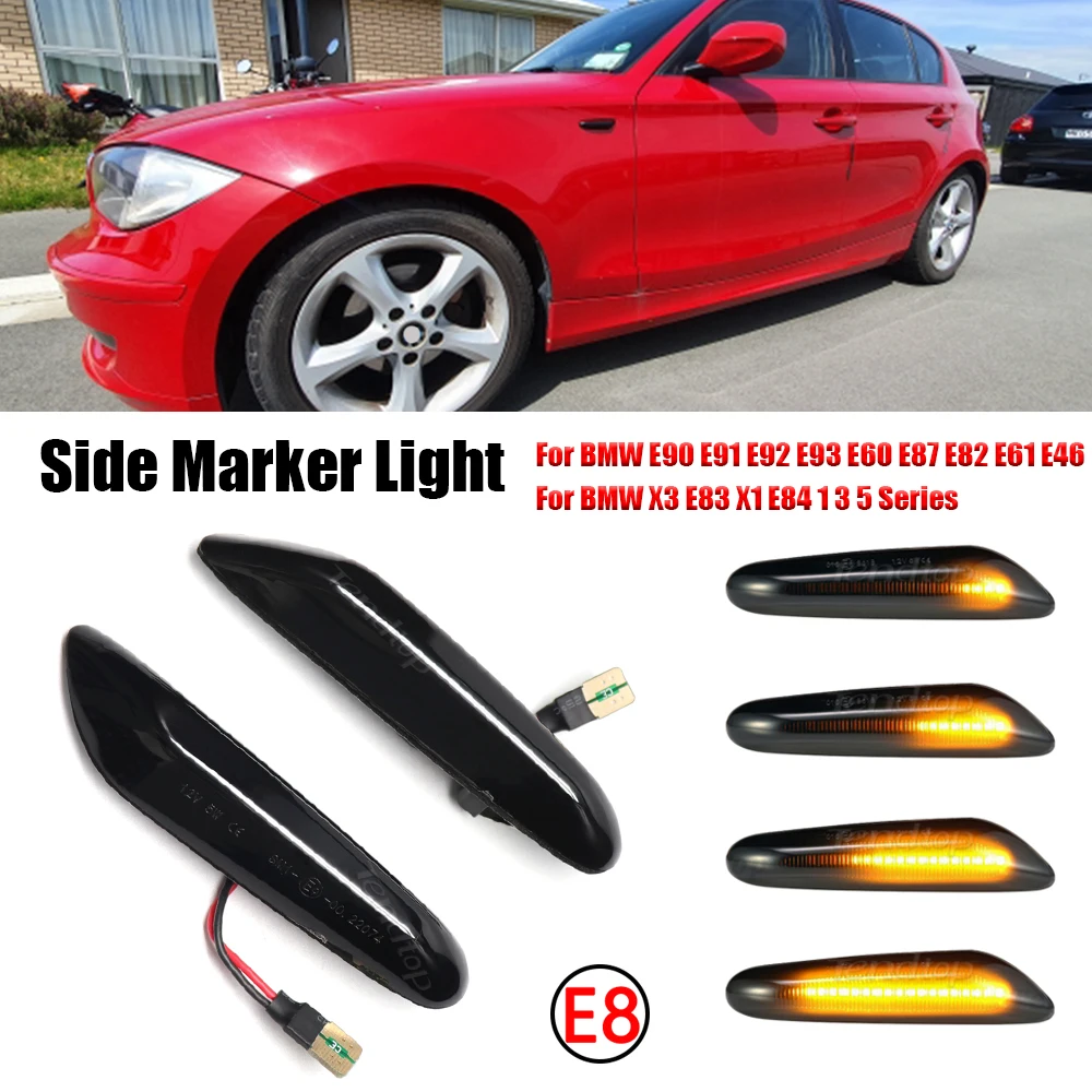 

LED Dynamic Turn Signal Light Blinker For BMW E60 E61 E87 E90 E91 E92 E93 E81 E82 E88 E46 X3 E83 X1 E84 Side Marker Mirror Lamp