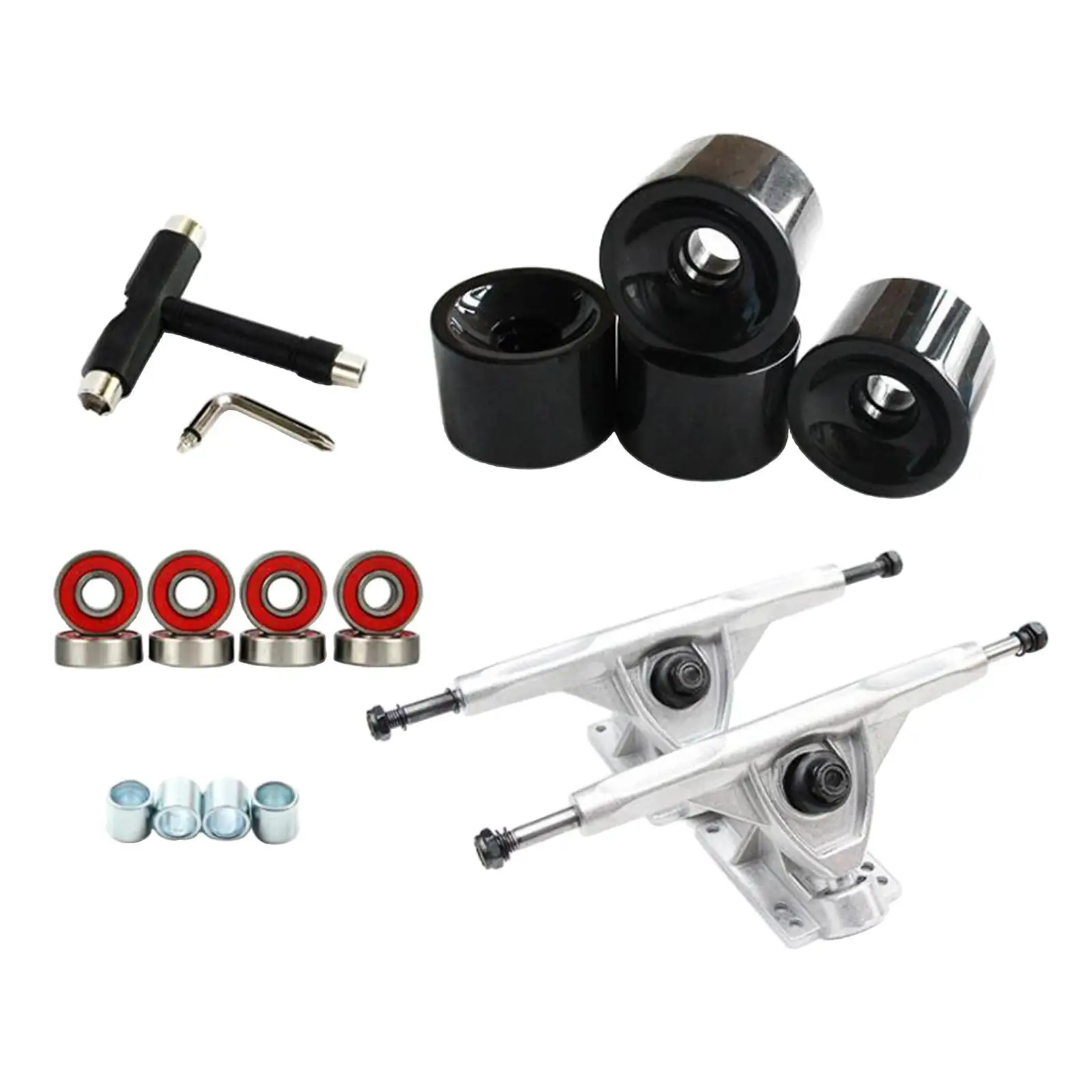 Deluxe Skateboard Truck Bridge Hanger Skate Board Wheel T-Tool Repairing Assembly Parts Component