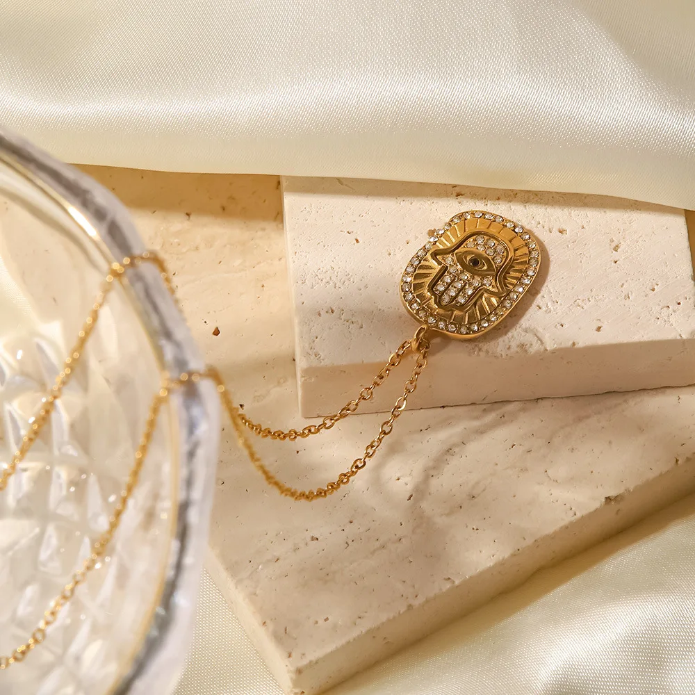 

KouCh Trendy Products Hemas Hands Pendant Necklaces Zirconia AAA No Fade Evil Eyes Collier Turkish Eyes For Gifts Strange Things