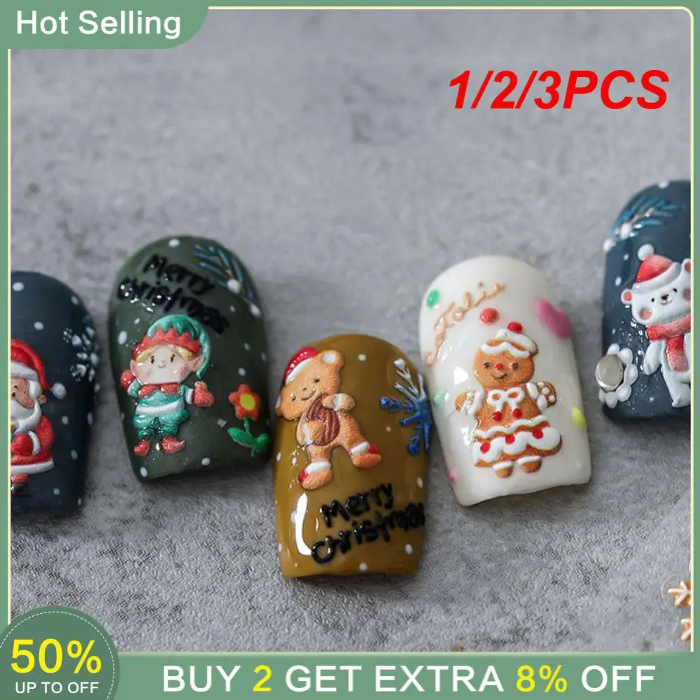 

1/2/3PCS Tensor Versatile Stylish Christmas Nail Decals Nail Stickers Popular Embossed High-quality Fashionable 3d Nail Stickers