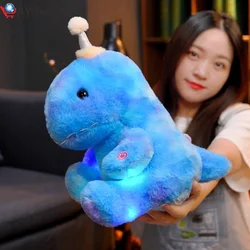 Dinosaurio electrónico de peluche para niños, juguete de animales de peluche, suave, con luz LED, brillante, regalo de cumpleaños y Navidad