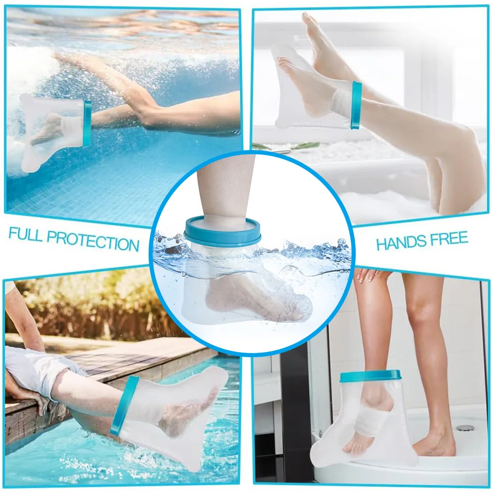 Adult Foot Cast Covers for Shower Waterproof Shower Bandage and Cast Protector for Shower and Bath Watertight 5