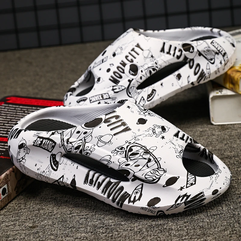

Men's Shoe Trendy Eva Slipper Cushioning Soft Padded Sole Male Slides Breathable Anti-Skid Summer Sandals for Men Beach Slippers
