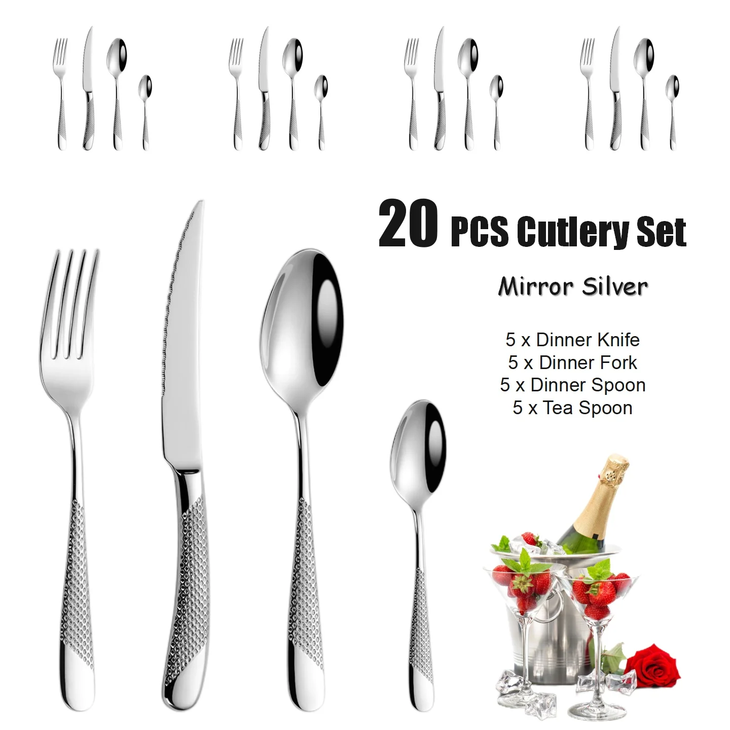 20PCS - Silver