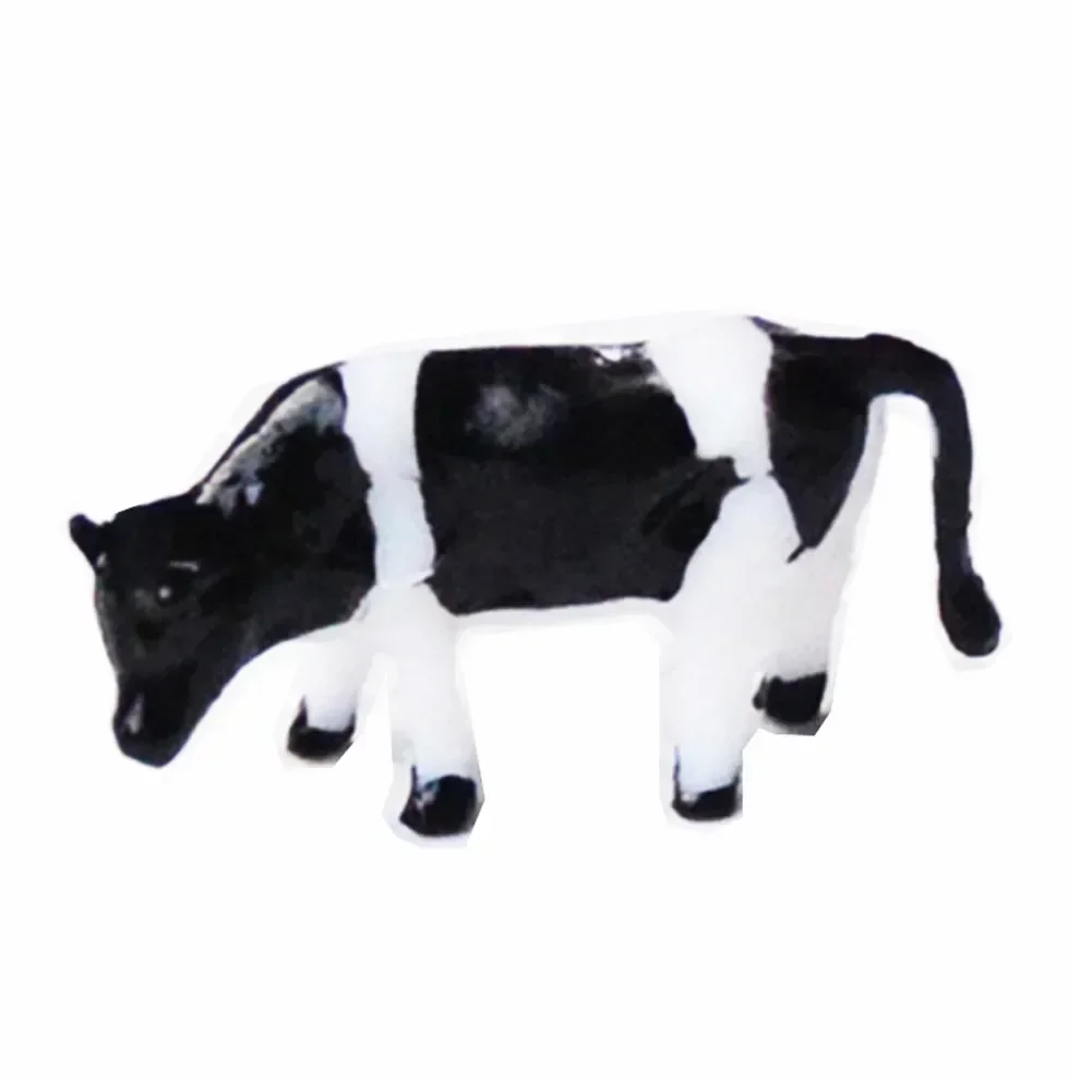 10PCS Realistic 1 87 Scale HO/OO Gauge 00 Black & White Cow Models For Your Model Railway Pack Model DIY Model Accessories 6