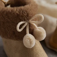 Autumn Winter Warm Newborn Girls Boys Snow Boots Solid Pompom Toddler Baby Soft Sole First Walker Fluffy Cute Non Slip Shoes 5
