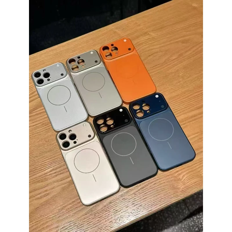 حافظة زجاجية أصلية غير لامعة لهاتف آيفون 17 برو ماكس 16 15 14 13 برو ماكس 17 إير مغناطيسي Magsafe شحن لاسلكي درع Funda 5