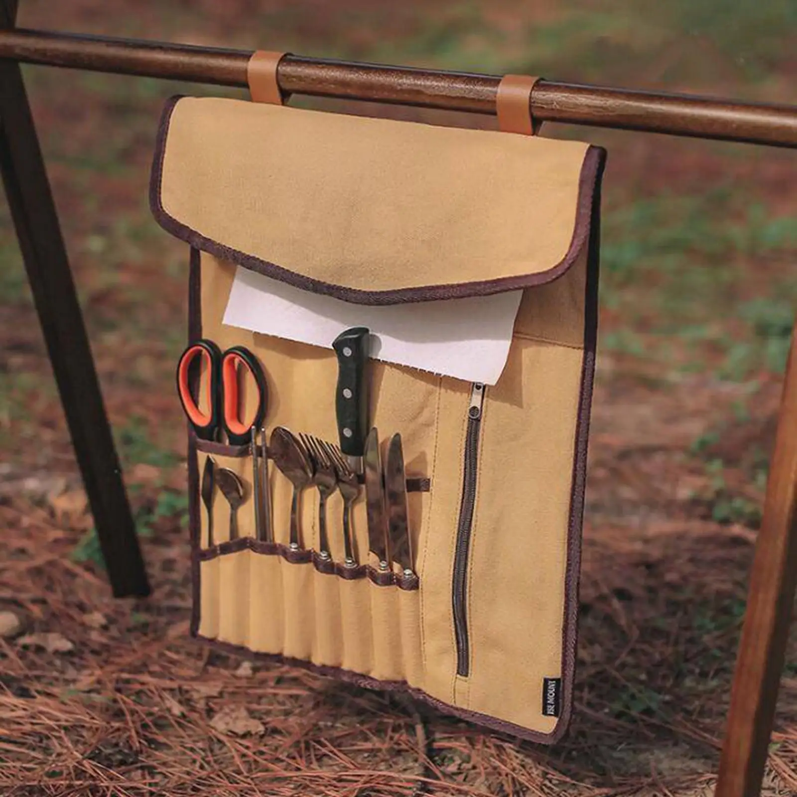 Multi Function Camping Utensil Roll up Bag Organizer Tableware Roll Holder
