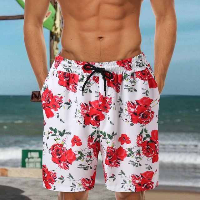 Yaz erkek kurulu şort 2023 yeni çiçek 3D baskılı plaj şortu gevşek gündelik  spor giyim Hawaiian şort Homme erkek mayo - AliExpress