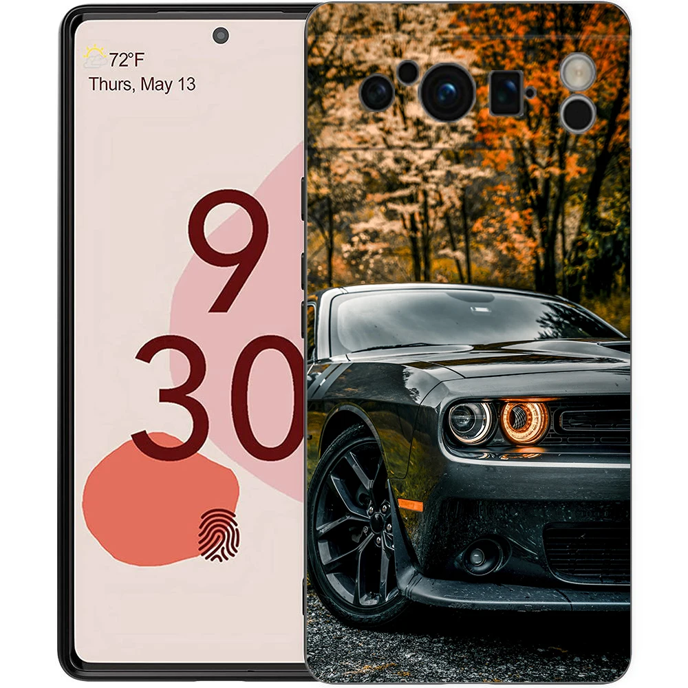 Sport Car Design Black Silicone Shockproof Phone Case