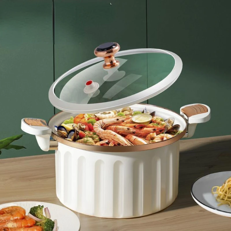 

Готовые износостойкие кастрюли для приготовления пищи, антипригарная Кастрюля с микродавлением, легко моется, кухонная посуда большой емкости