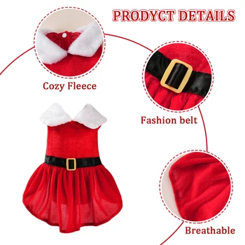 Robe de Noël pour Petits Chiens : Tenue de Fête Festive pour Chihuahua, Carlin & Yorkshire - 2025 - Doglovedesign : Vêtement et accessoires pour chiens