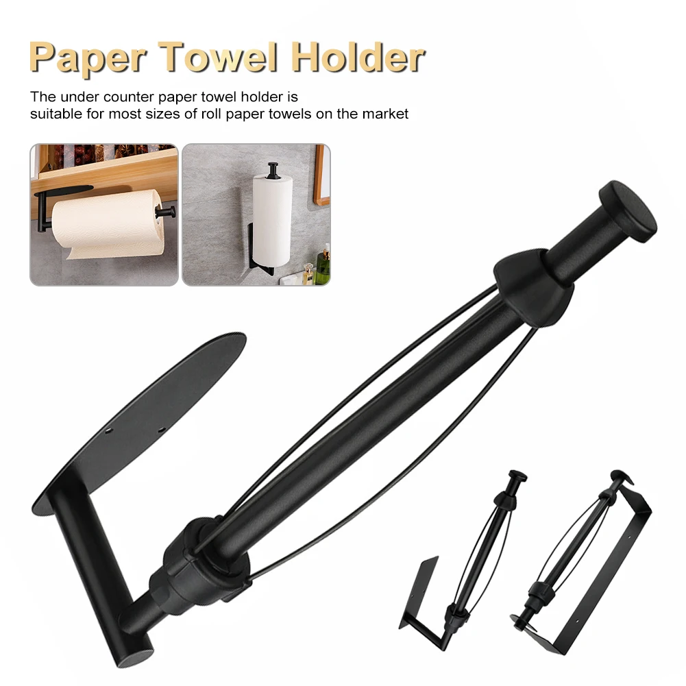 

Paper Towel Holder Wall-Mounted Roll Rack with Damping Effect Stainless Steel Tissue Hanger Storage Rack for Kitchen Bathroom