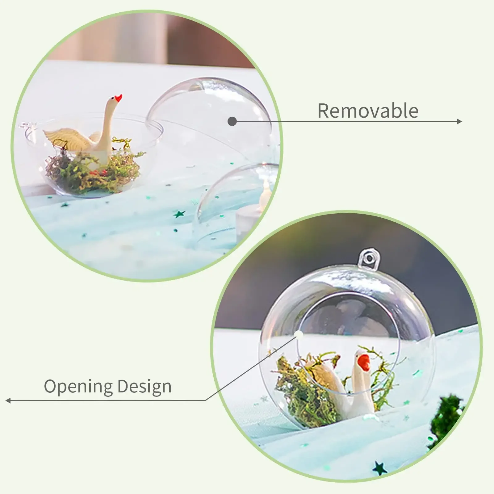 5pcs Hanging Tealight Holder Globes Fillable Acrylic Bulk Hanging Tea Light Ball for Party Wedding Christmas Home Decoration DIY