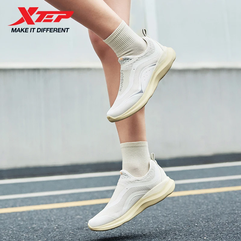 Xtep Soft Tube Women's Running Shoes Summer Slip-on Breathable Lightweight Shock-absorbing Rebound Sport Shoes 875218110062