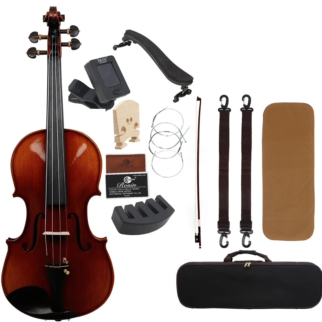 

Christmas Gift 4/4 Violin with Hygrometer Square Box Spruce Panel Maple Back Panel Violin Instrument for Beginners