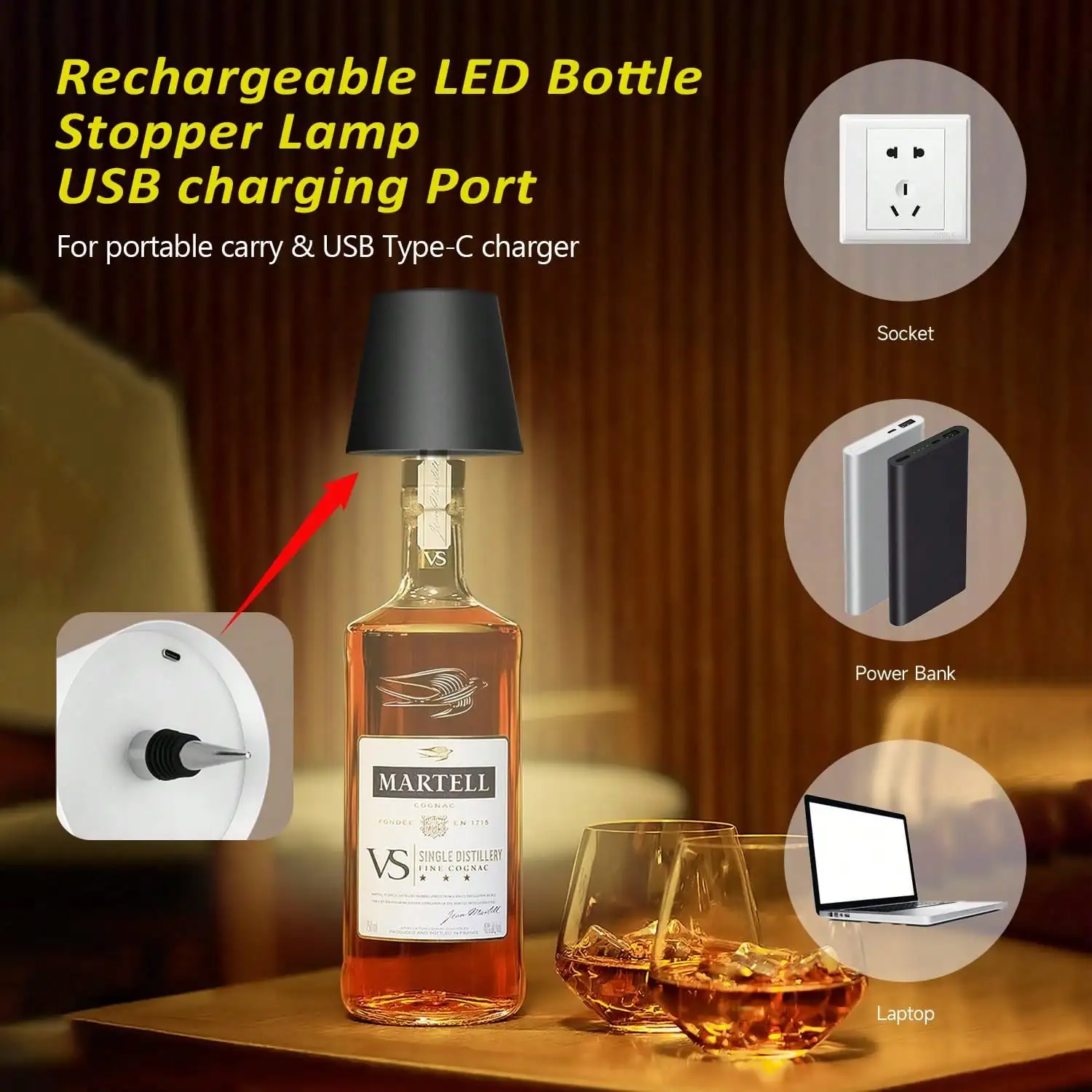 Rechargeable Wine Bottle LED Lamp 4