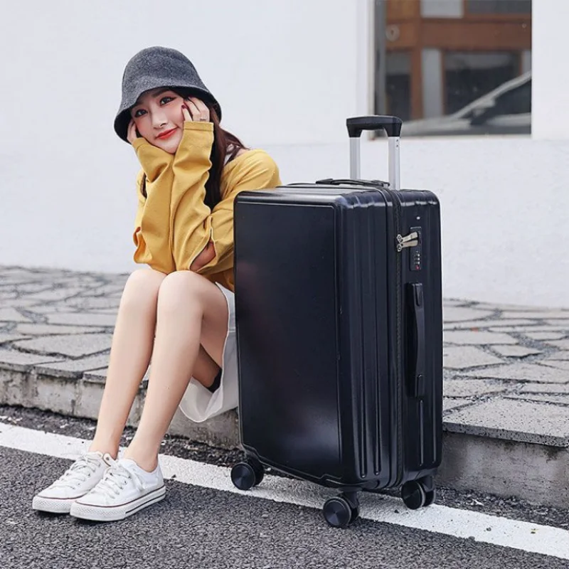 Carry-on vel Kerék Koffer Laposság Fülke Poggyász Zsák Megmunkalás Nők Messzemenő kapacitású Felnőtt utazási suitcases Kézikocsi Poggyász