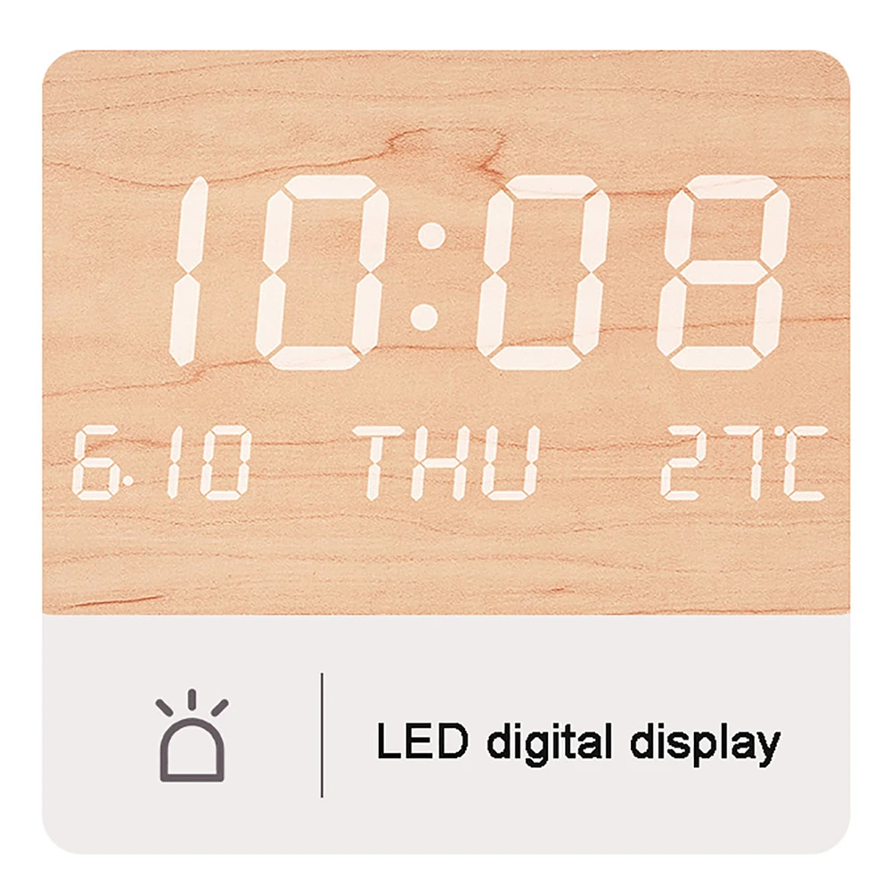 Reloj de pared Digital LED con pantalla multifunción, reloj despertador  silencioso para dormitorio, sala de estar, colgante _ - AliExpress Mobile