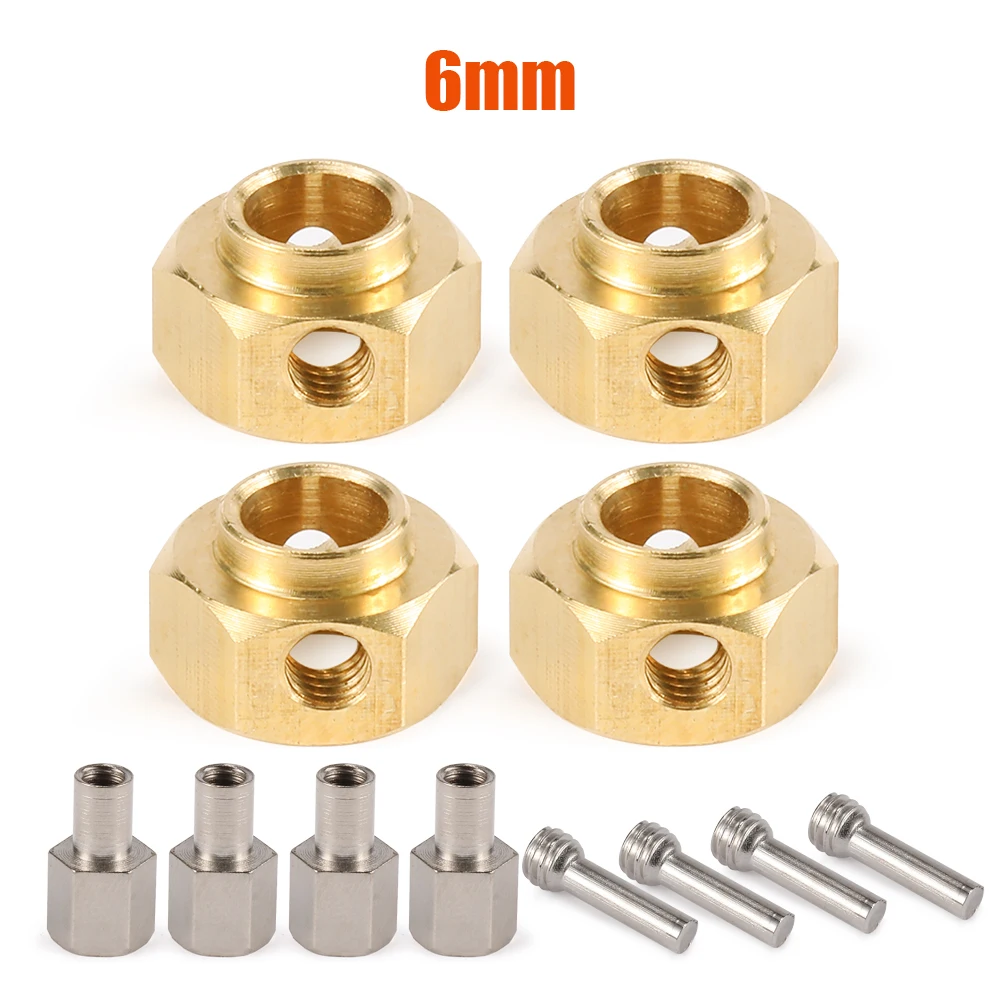 Shaluoman 황동 카운터 웨이트 확장 커넥터 6mm-12mm 1/10 RC 크롤러 자동차 용 육각 어댑터 확대 Axial SCX10 TRX4