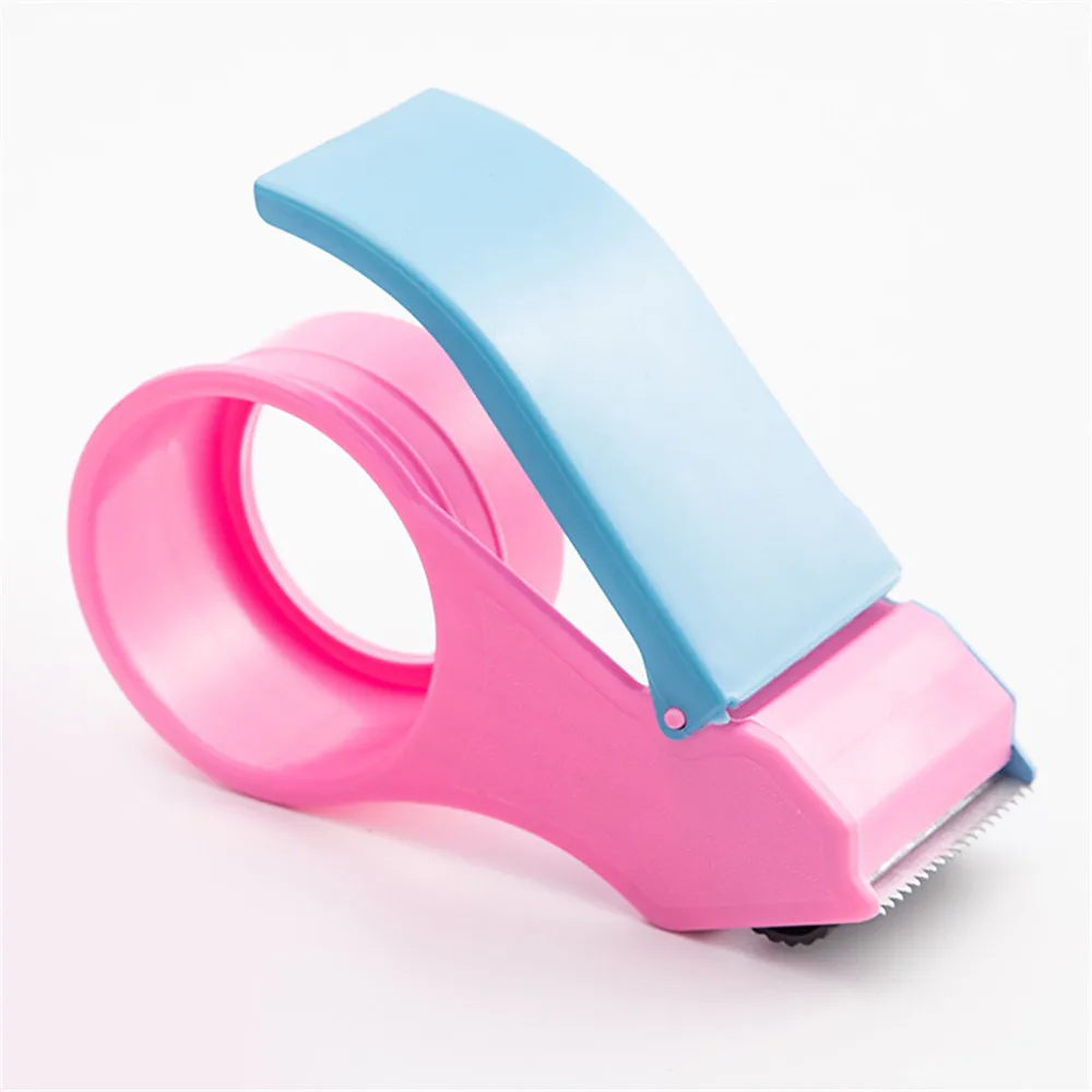 Sealing Packaging Parcel Plastic Roller 2 Width Tape Cutter Dispenser