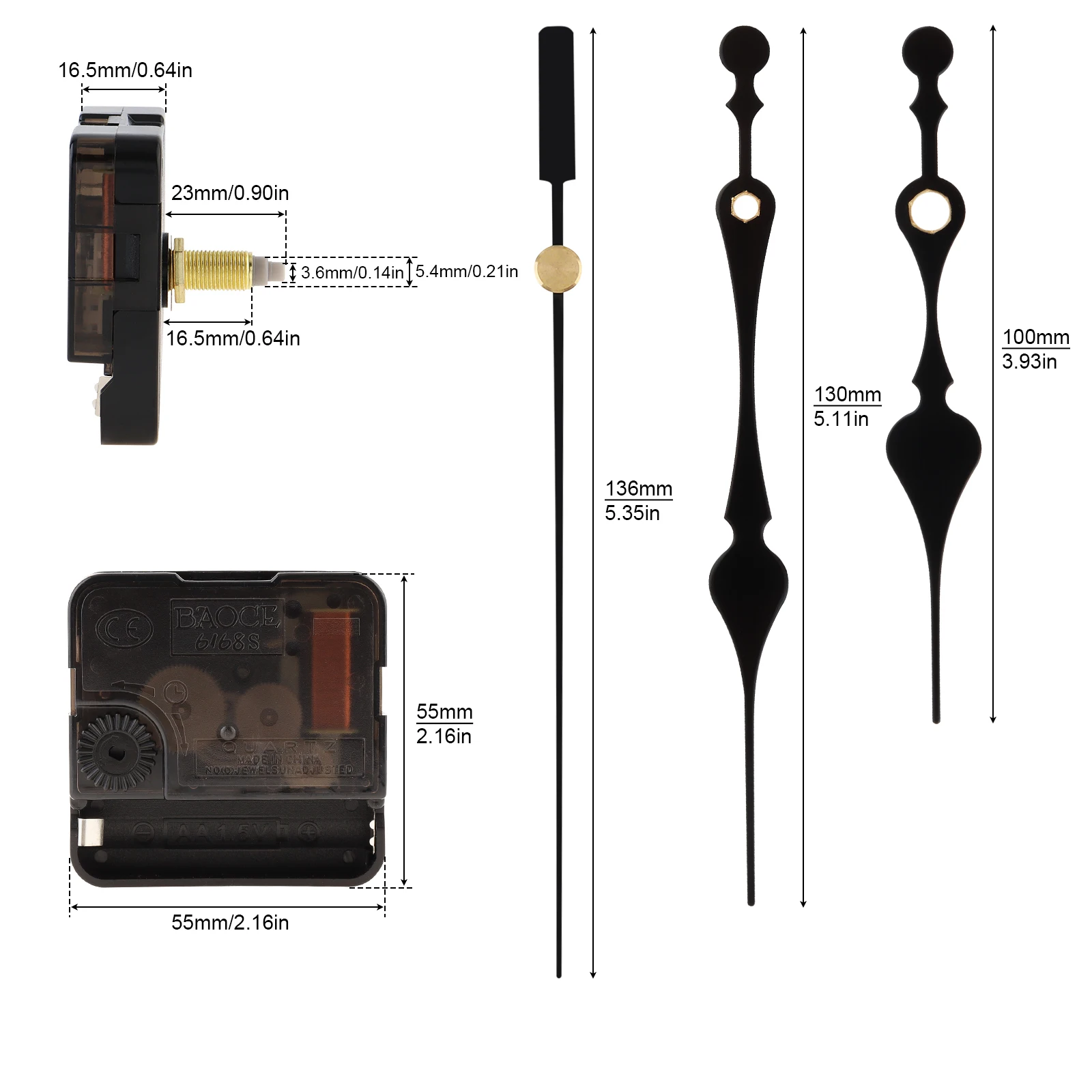 Wall Clock Mechanism Silent Quartz Movement Machine Wall Hands Silent Sweeping Second Movement with Pointer DIY Repair Part 2