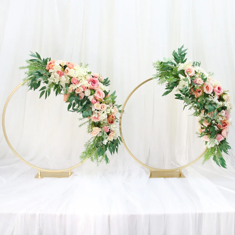 Gold ring metal arch party wedding backdrop decor table ...