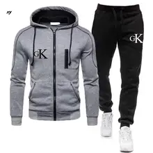 

2020 Tracksuit Men Clothing Two Pieces Set Jacket+Pant chandal hombre marca Track Suit Sportswear Hooded Sweatshirts Male Sets