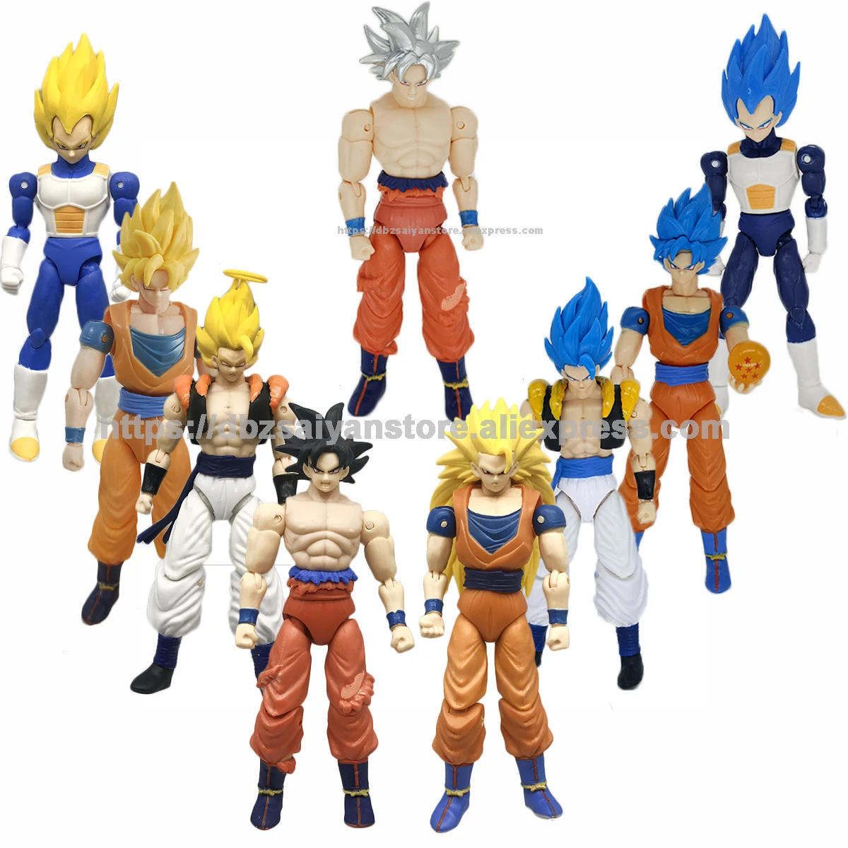 Boneco Dragon Ball Z Goku Ssj Articulado 18cm Freeza Vegeta Picolo coririm