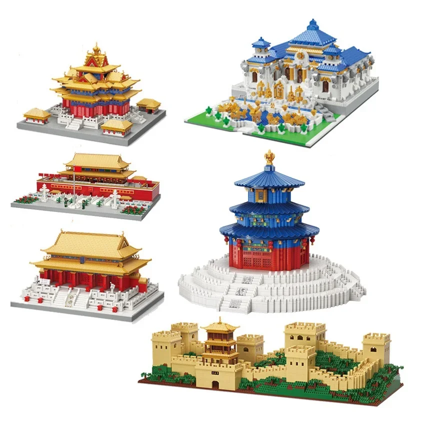 

Mini Blocks Beautiful Chinese Castle Architecture Great Wall Building Bricks Assembly Toy Kids Gift Adults Present Girl Birthday