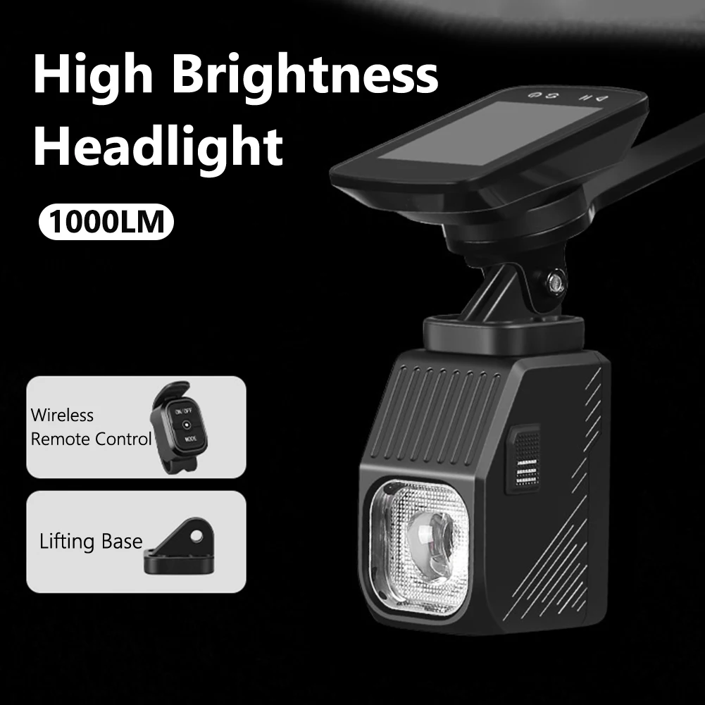 LED Bike Headlight Cut-off Line Bicycle Handlebar Front Hanging Light Remote Control High Brightness Bike Light for Night Riding
